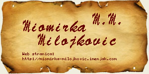 Miomirka Milojković vizit kartica